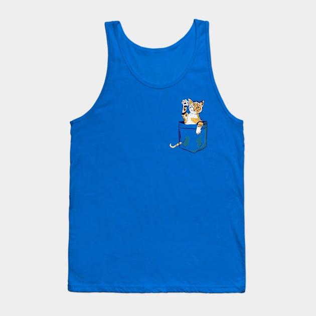 Pocket cat Tank Top by Pradeep Chauhan